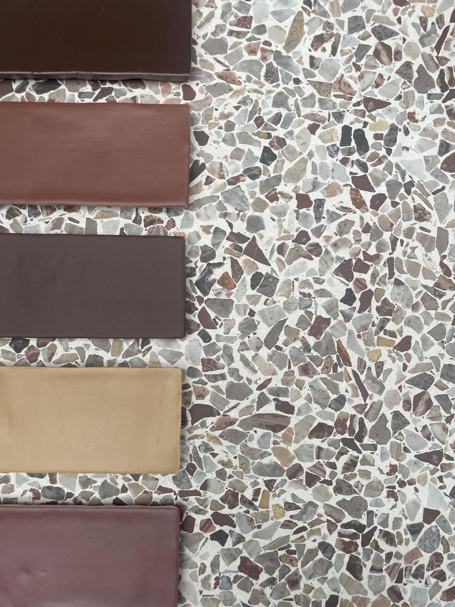 Revoir Paris Re-Bel Cuivre 100x100 cm Terrazzo-Optik R10   