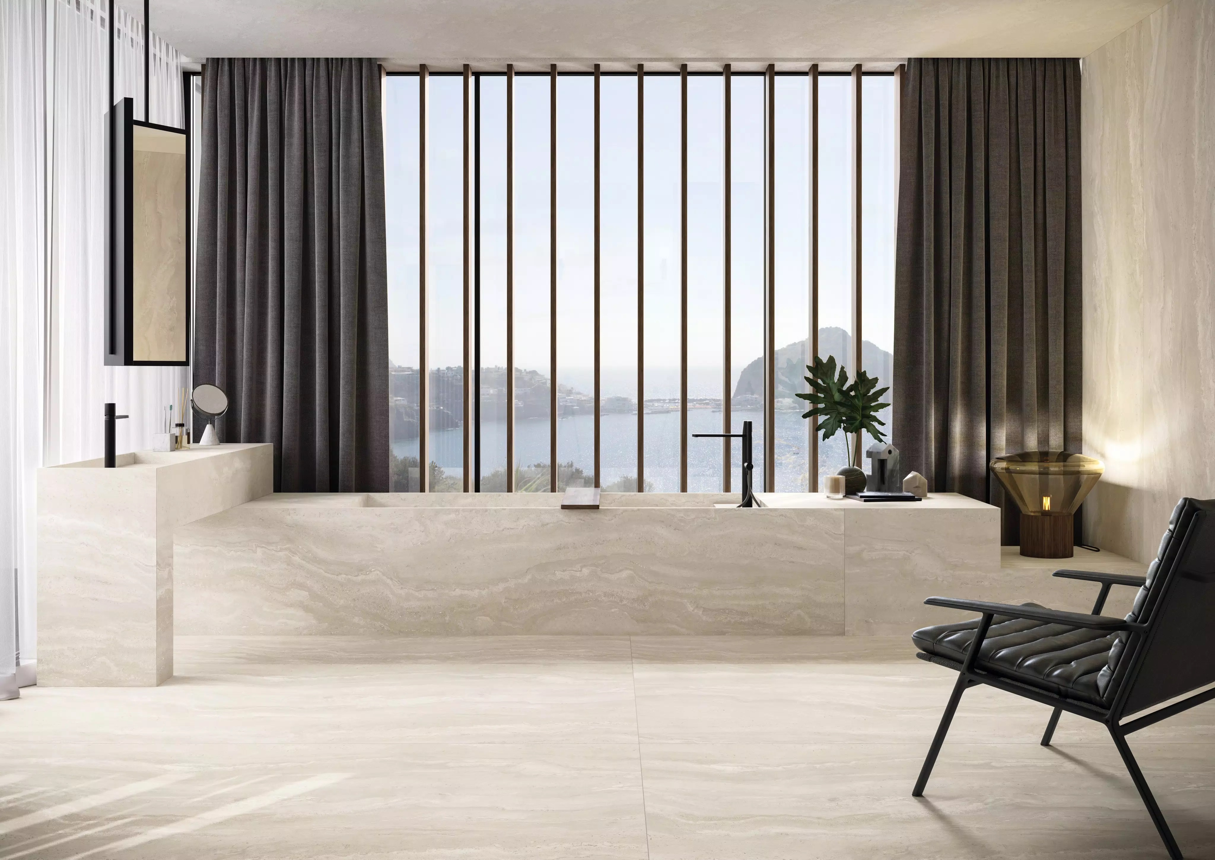Florim Authentic Luxe Pearl Travertine 60X120x0,6 cm Magum Feinsteinzeug Matte  