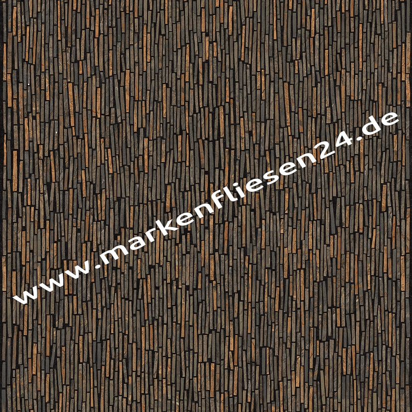 Emil Tele di Marmo Reloaded Battuto di listelli Fossil Brown Malevic Full Lapp. 120x120 cm