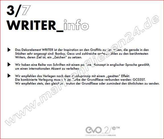 Mirage EVO2/e 80x80x2 cm Glocal Dekor Writer