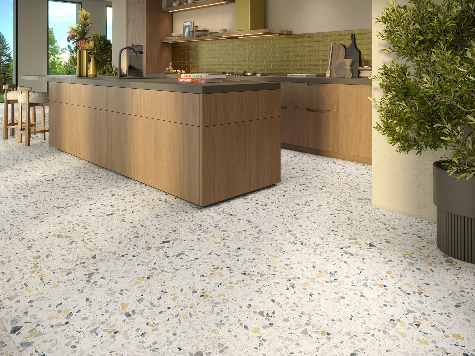 Revoir Paris Re-Bel Or 60x60 cm Terrazzo-Optik R10       