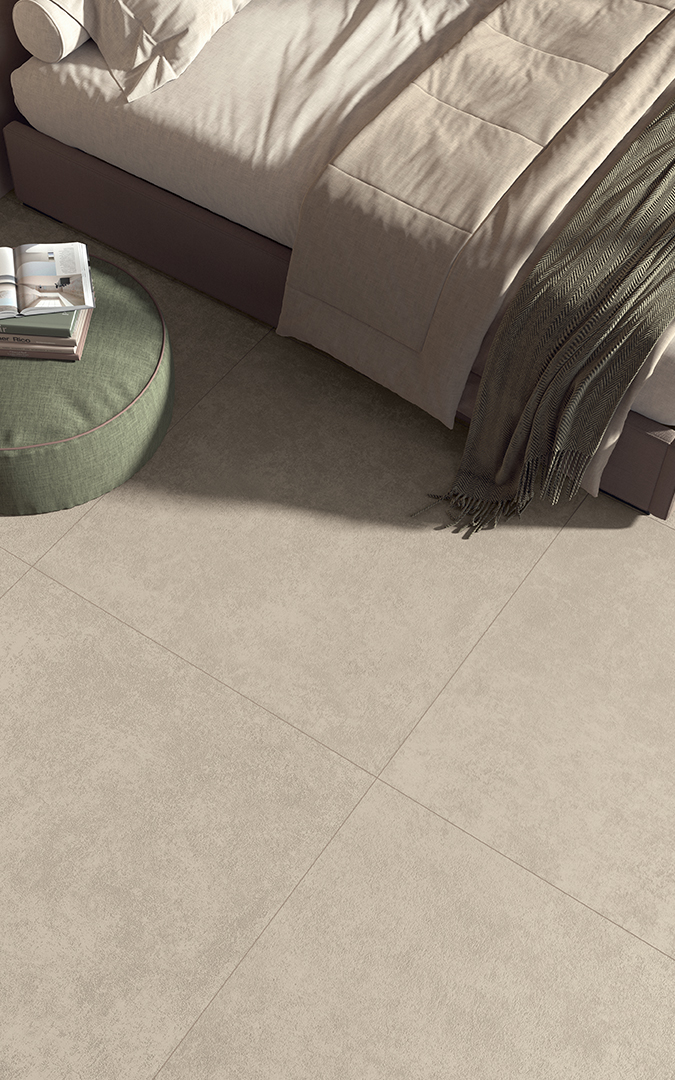 Castelvetro Terrae Sand 100x100 cm Feinsteinzeug Betonoptik R10B           