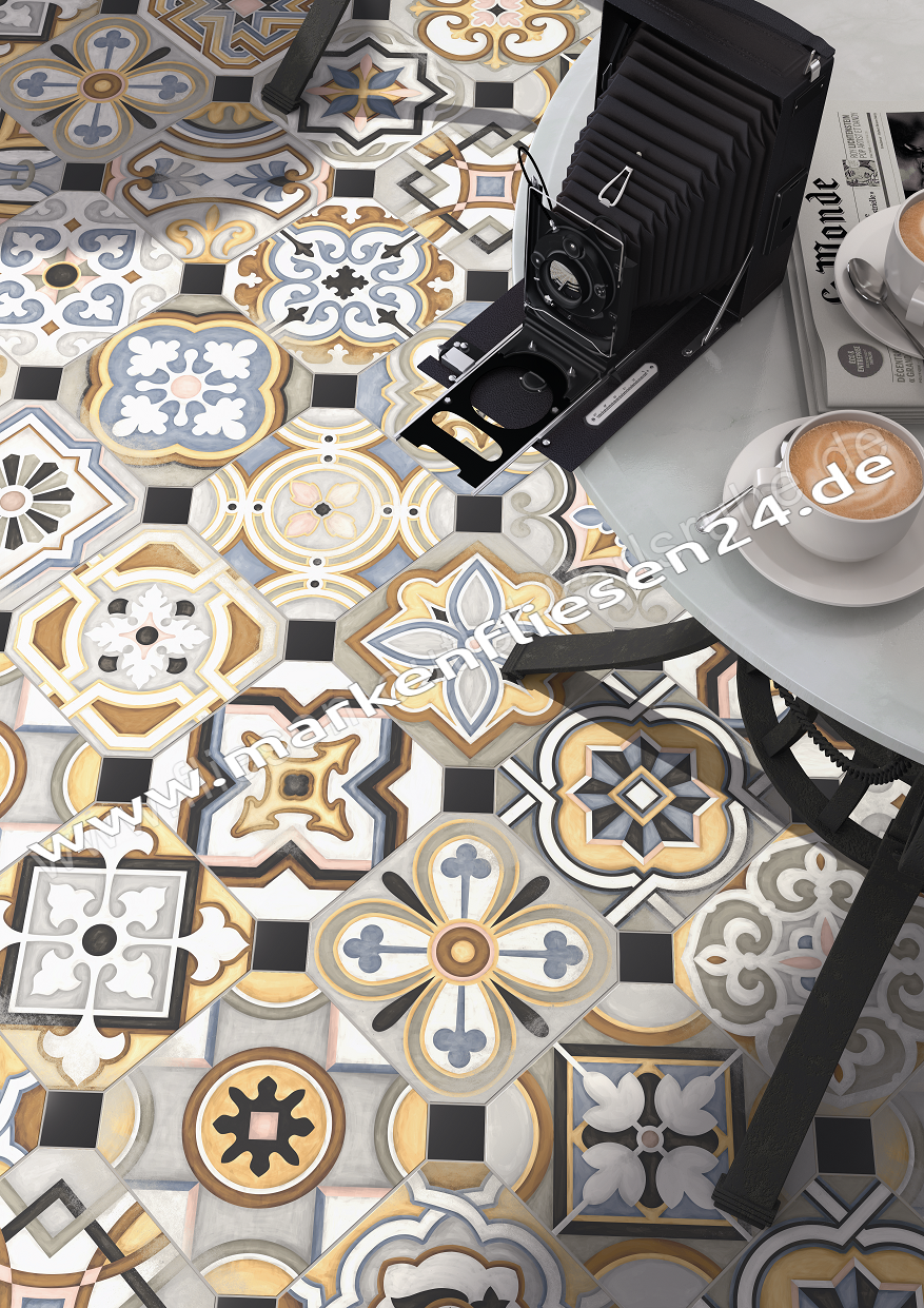 Vives Vodevil Achteckfliese 20x20 cm Dekor-Mix Multicolor