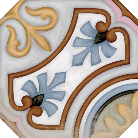 Vives Vodevil 20x20 cm Octógono Diglas Multicolor