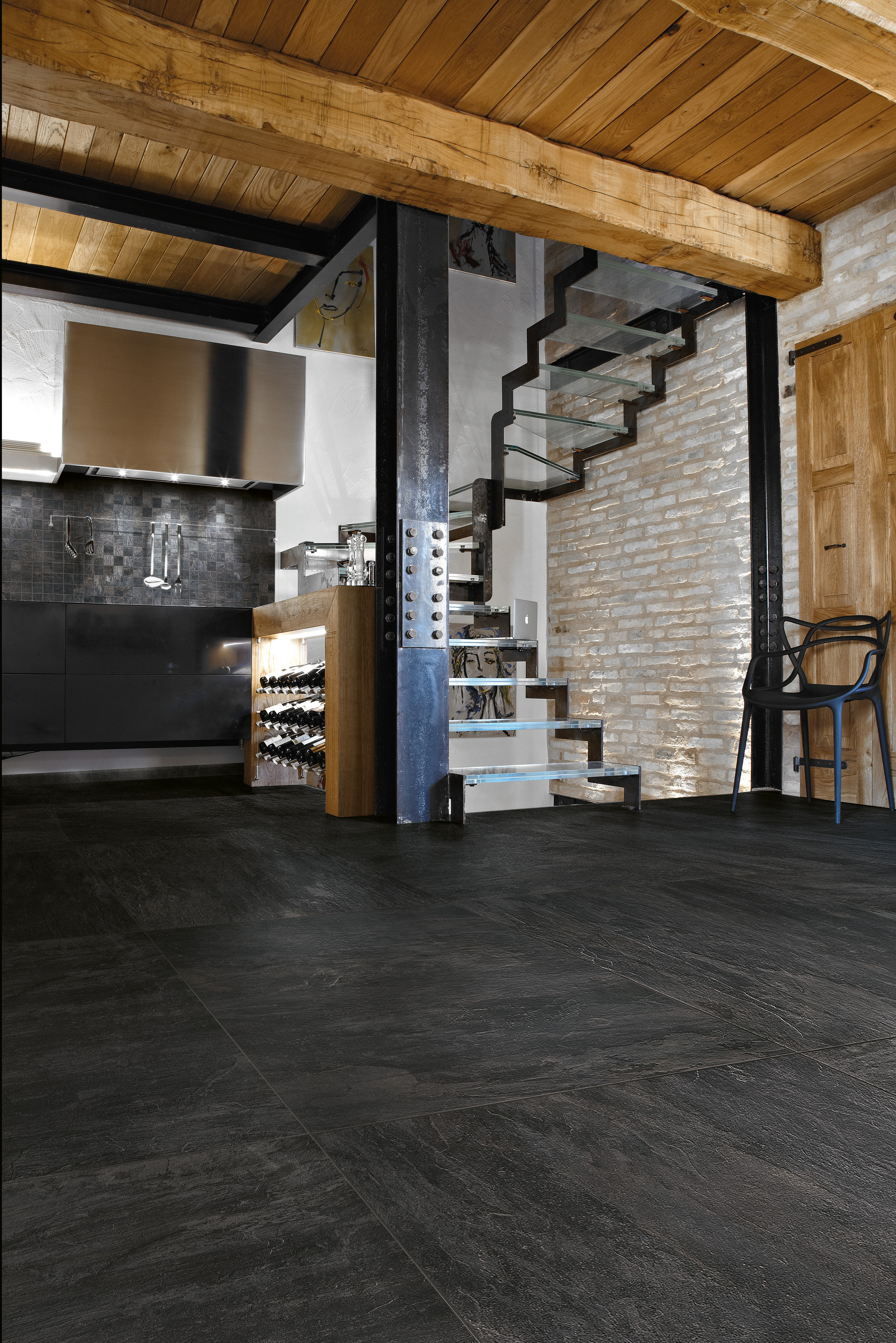 Florim Ardoise Noir 60X120x0,6 cm Feinsteinzeug Matte R9    
