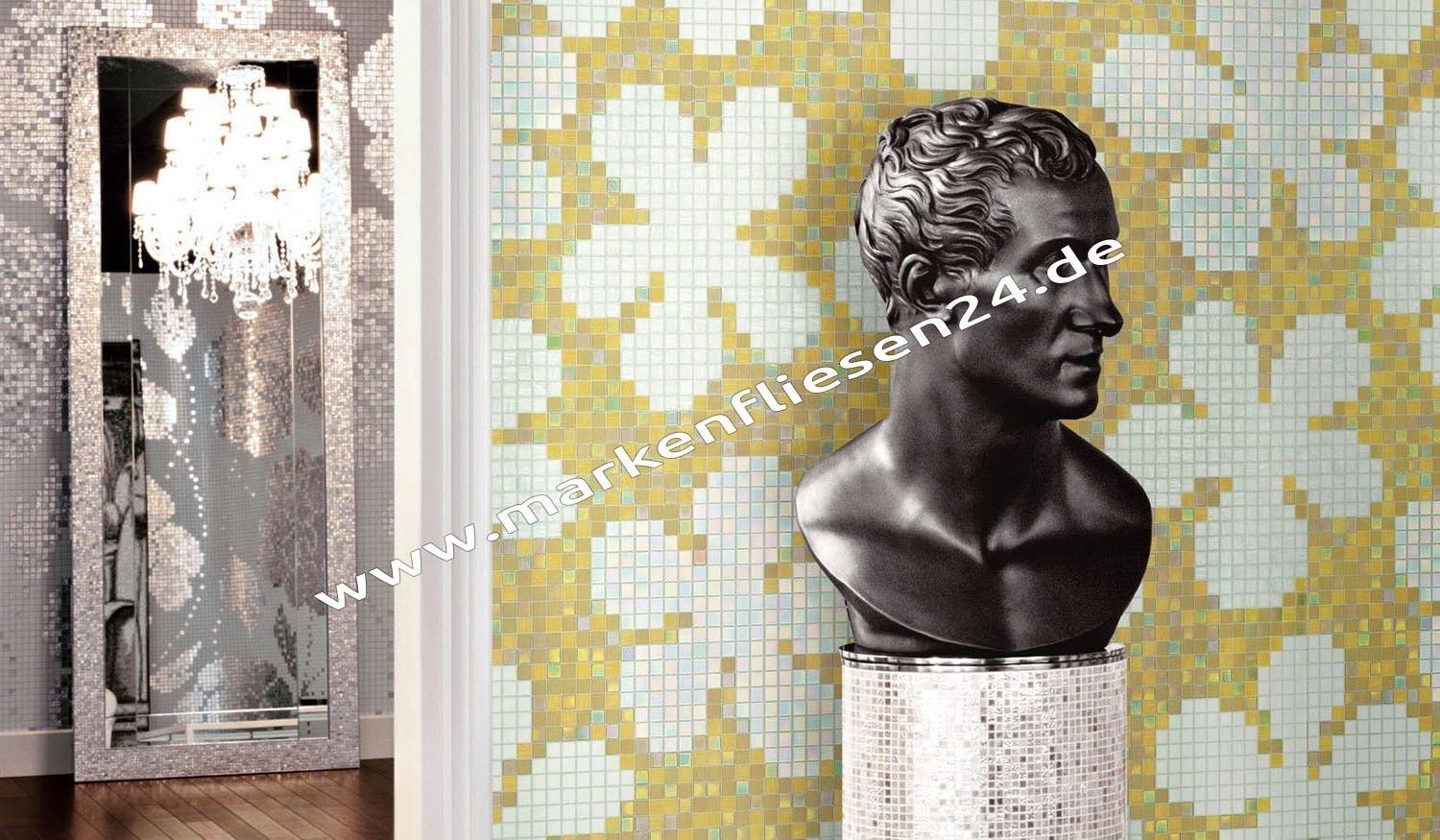 Bisazza Dekor Glas Flowers Amber 129,1x290,5 cm