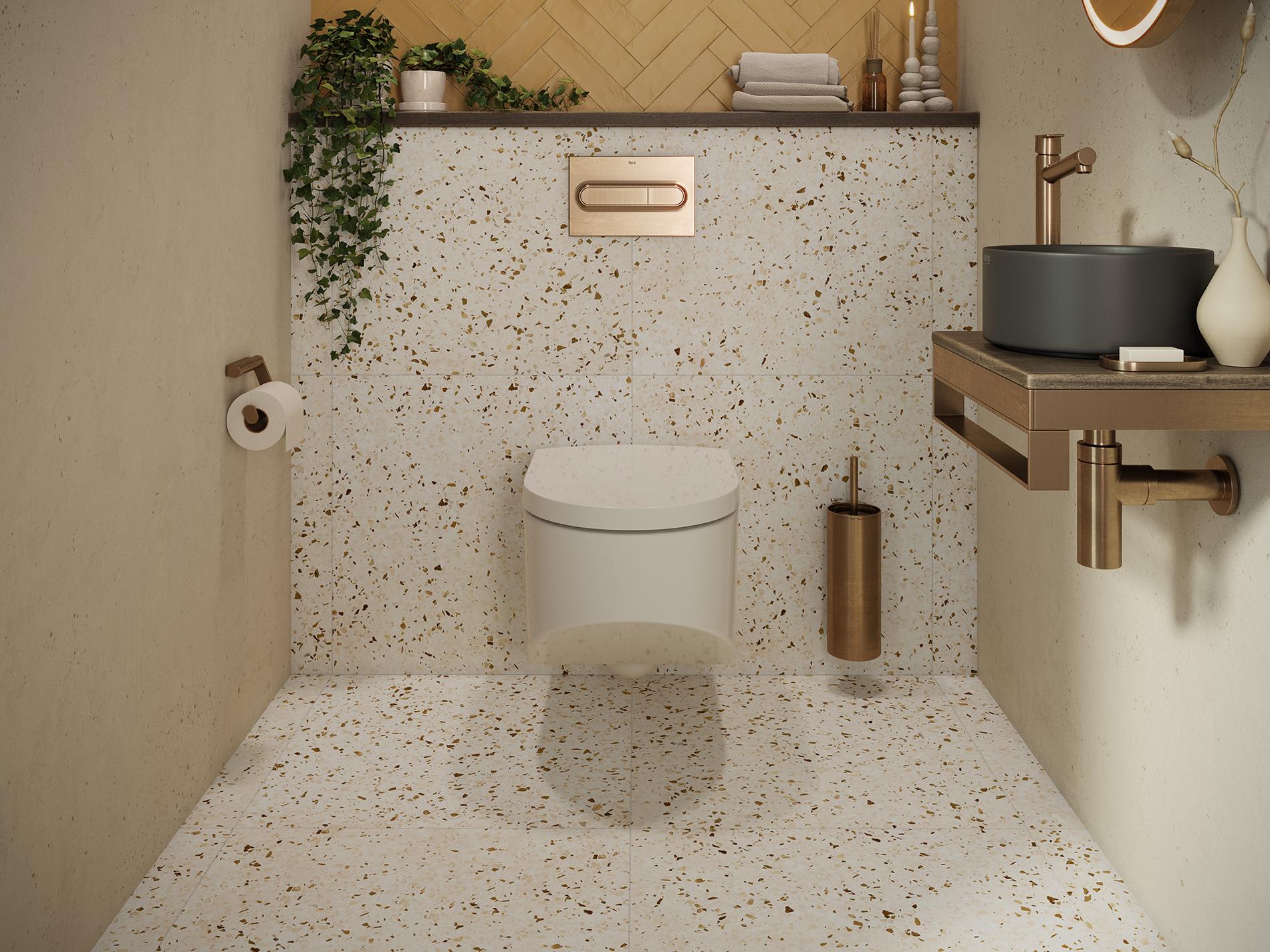 Revoir Paris Re-Bel Caramel 60x60 cm Terrazzo-Optik R10   
