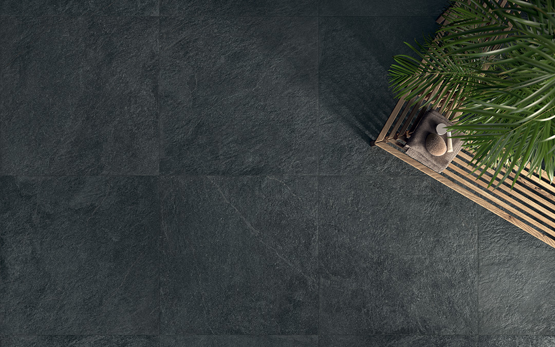 Castelvetro Pietra Antica Black 100x100 cm Naturale R10B Feinsteinzeug        