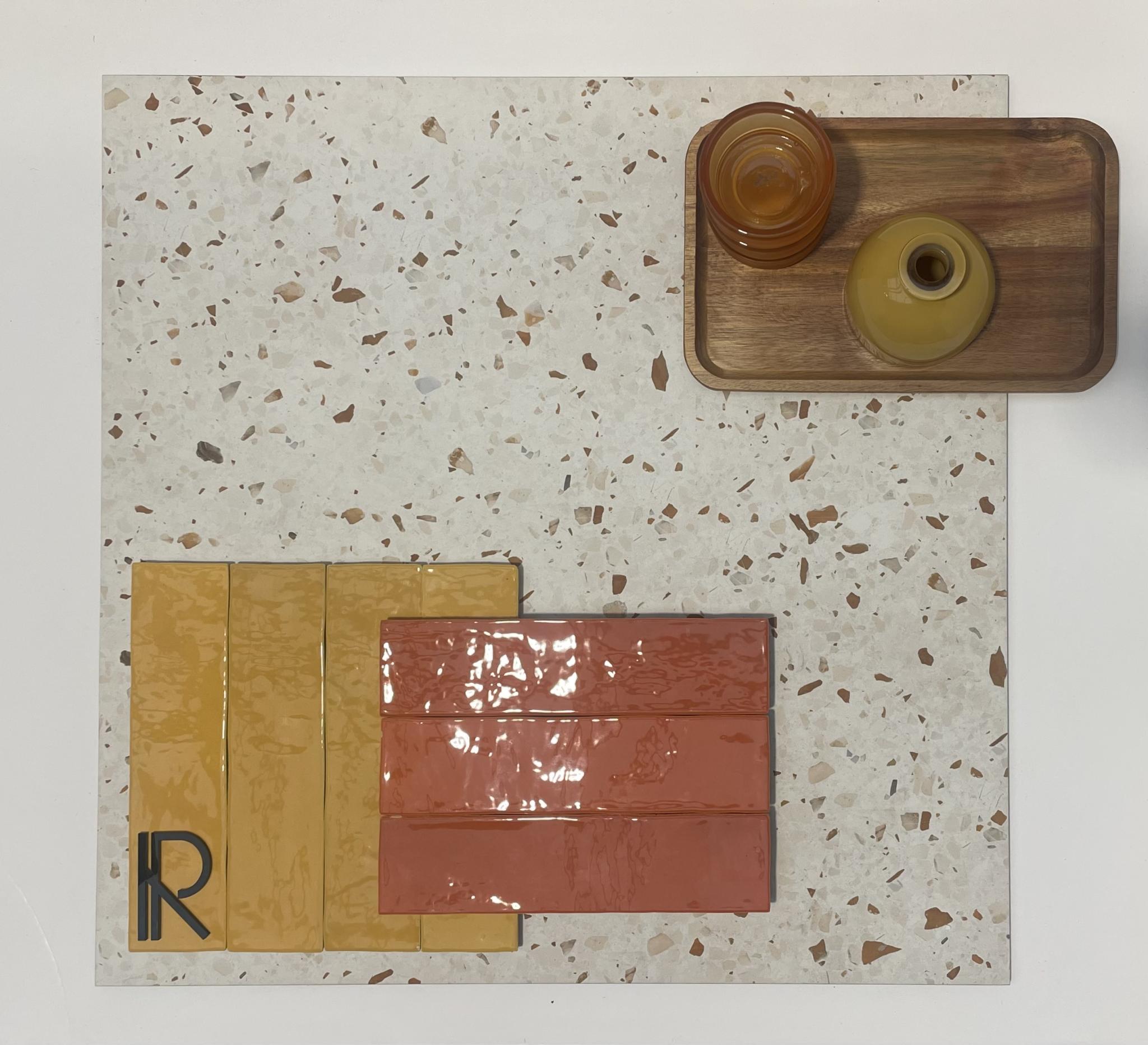 Revoir Paris Re-Bel Caramel 60x60 cm Terrazzo-Optik R10   