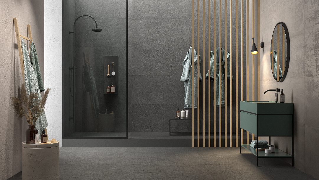 Castelvetro Konkrete Cenere 100x100 cm Feinsteinzeug Zementoptik R10B        