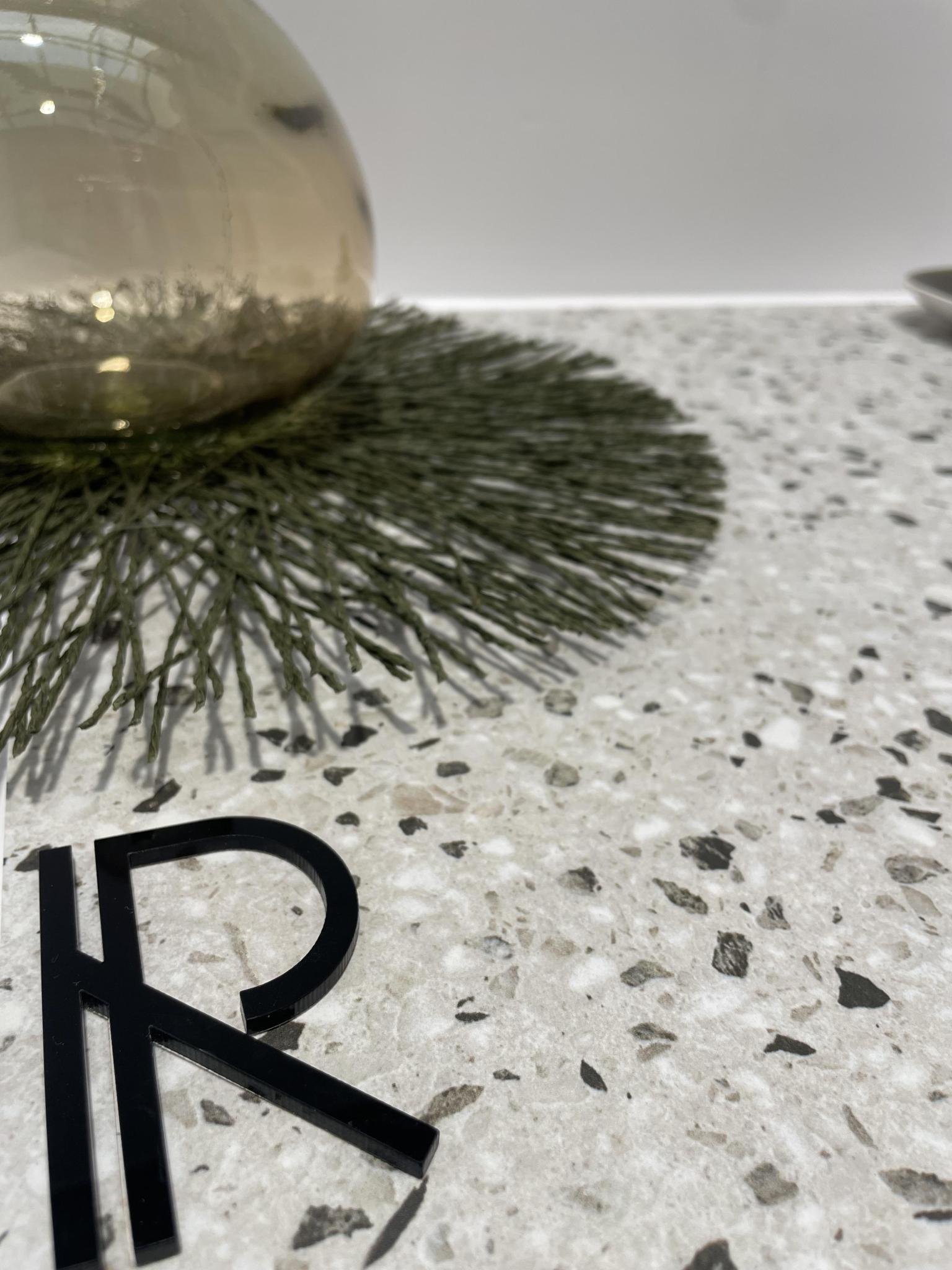 Revoir Paris Re-Bel Petrol 100x100 cm Terrazzo-Optik R10     