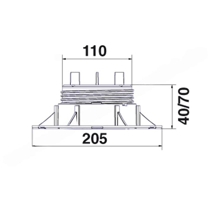 Eterno Ivica Stelzlager NM2 40-70 mm  Fugensteg wählbar 4/3/2 mm