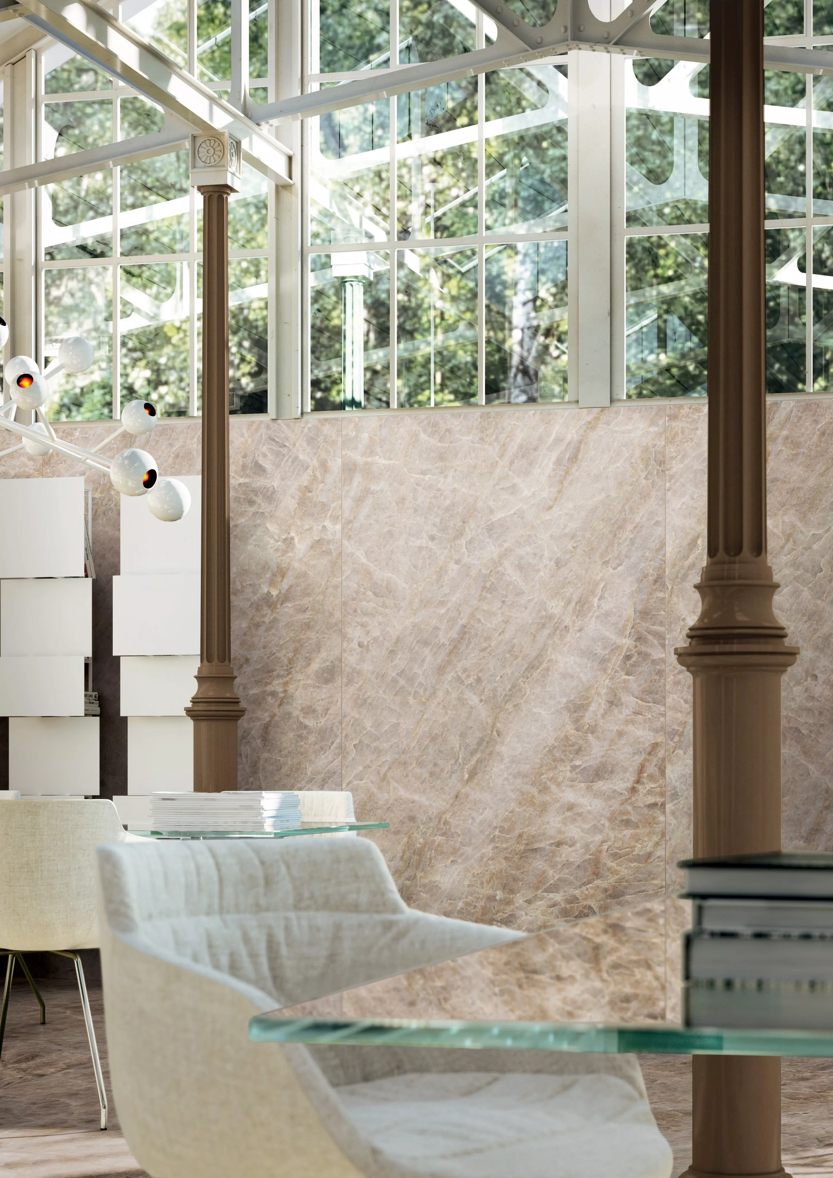 Florim Iconic Life Opal Yamuna Glossy 120x120x0,6 cm Feinsteinzeug Magnum 