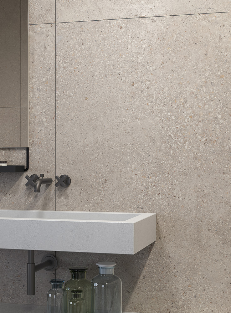 Castelvetro Konkrete Grigio 100x100 cm Feinsteinzeug Zementoptik R10B         