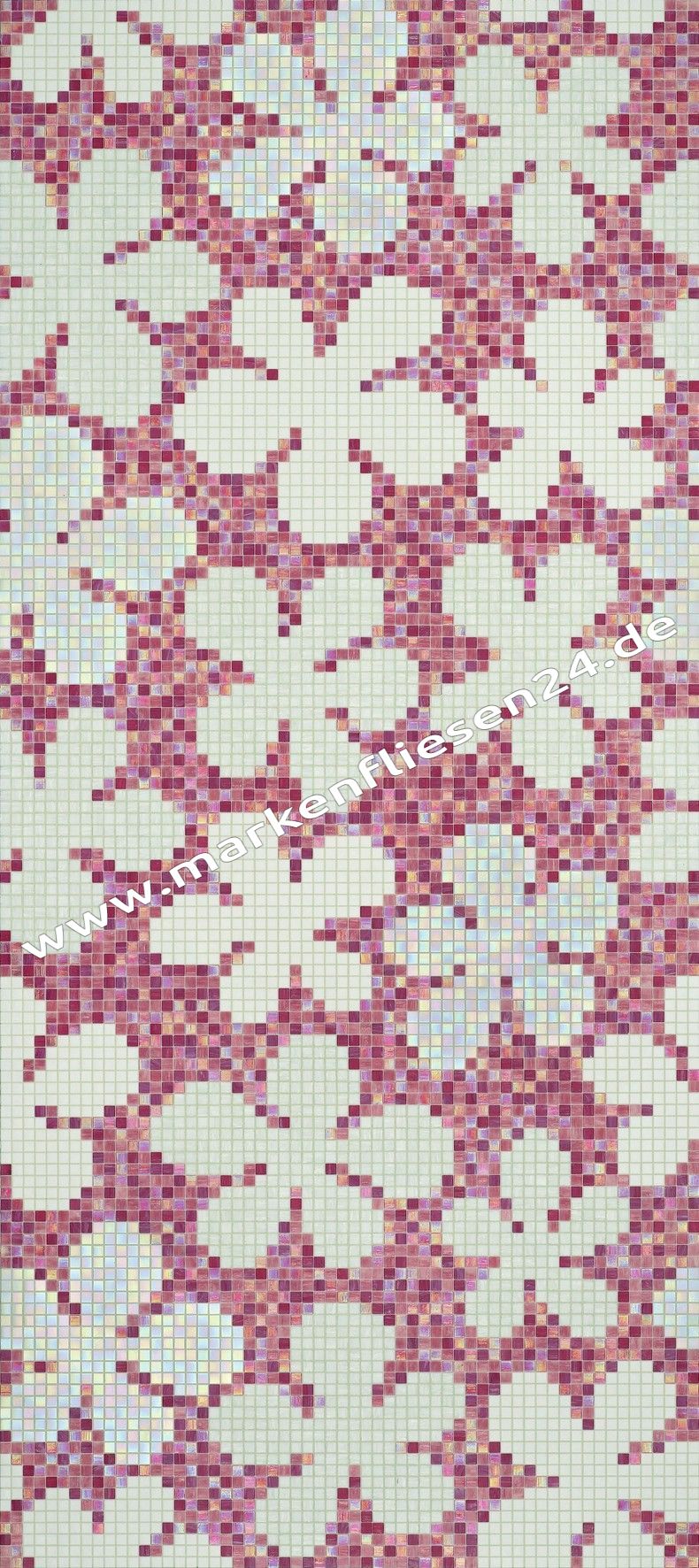 Bisazza Dekor Glas Flowers New Pink 129,1x290,5 cm