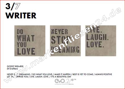 Mirage EVO2/e 80x80x2 cm Glocal Dekor Writer