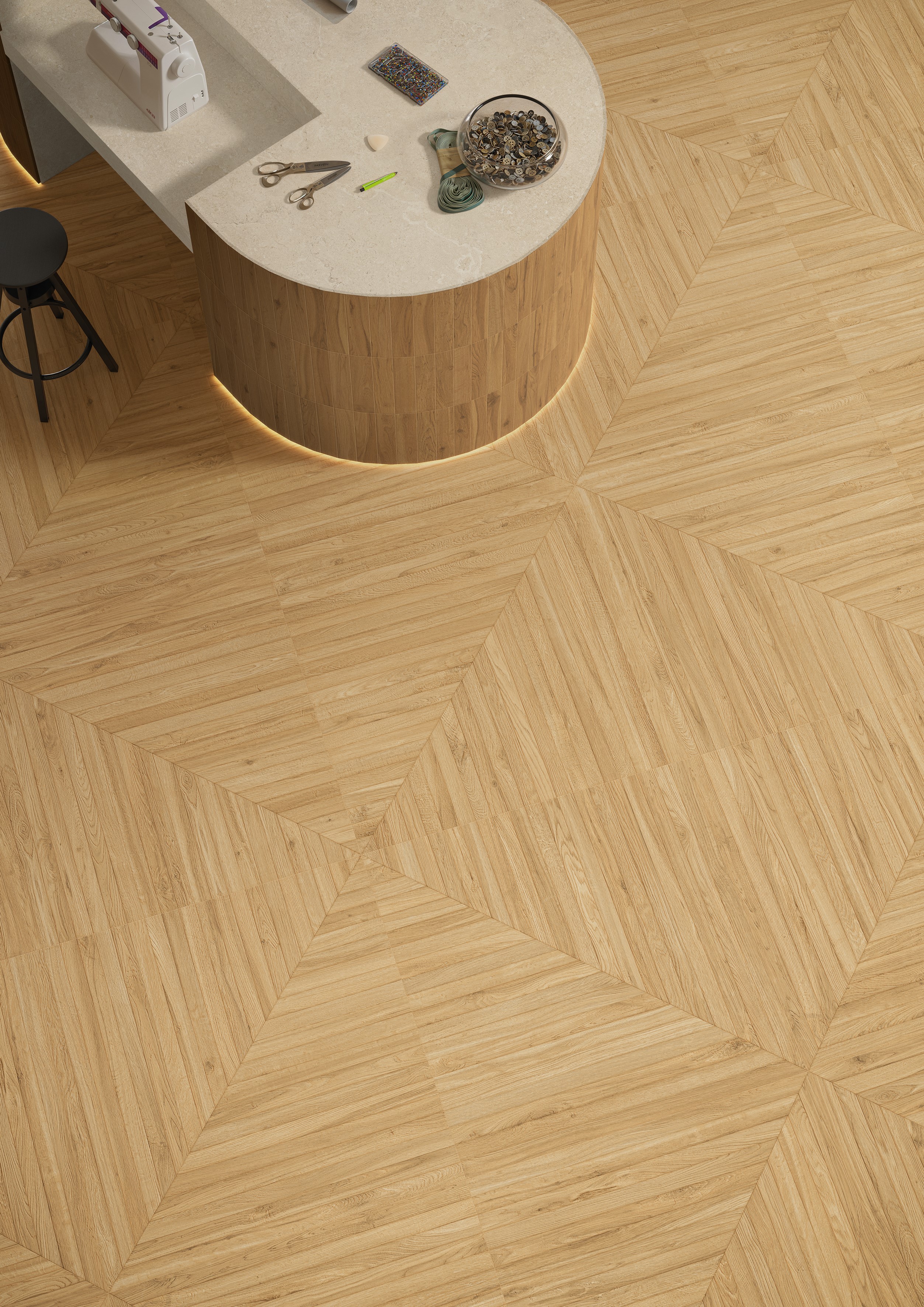 Emil Playwood Playtangram Pure Oak 100x100x0,9 cm Naturale R10B  