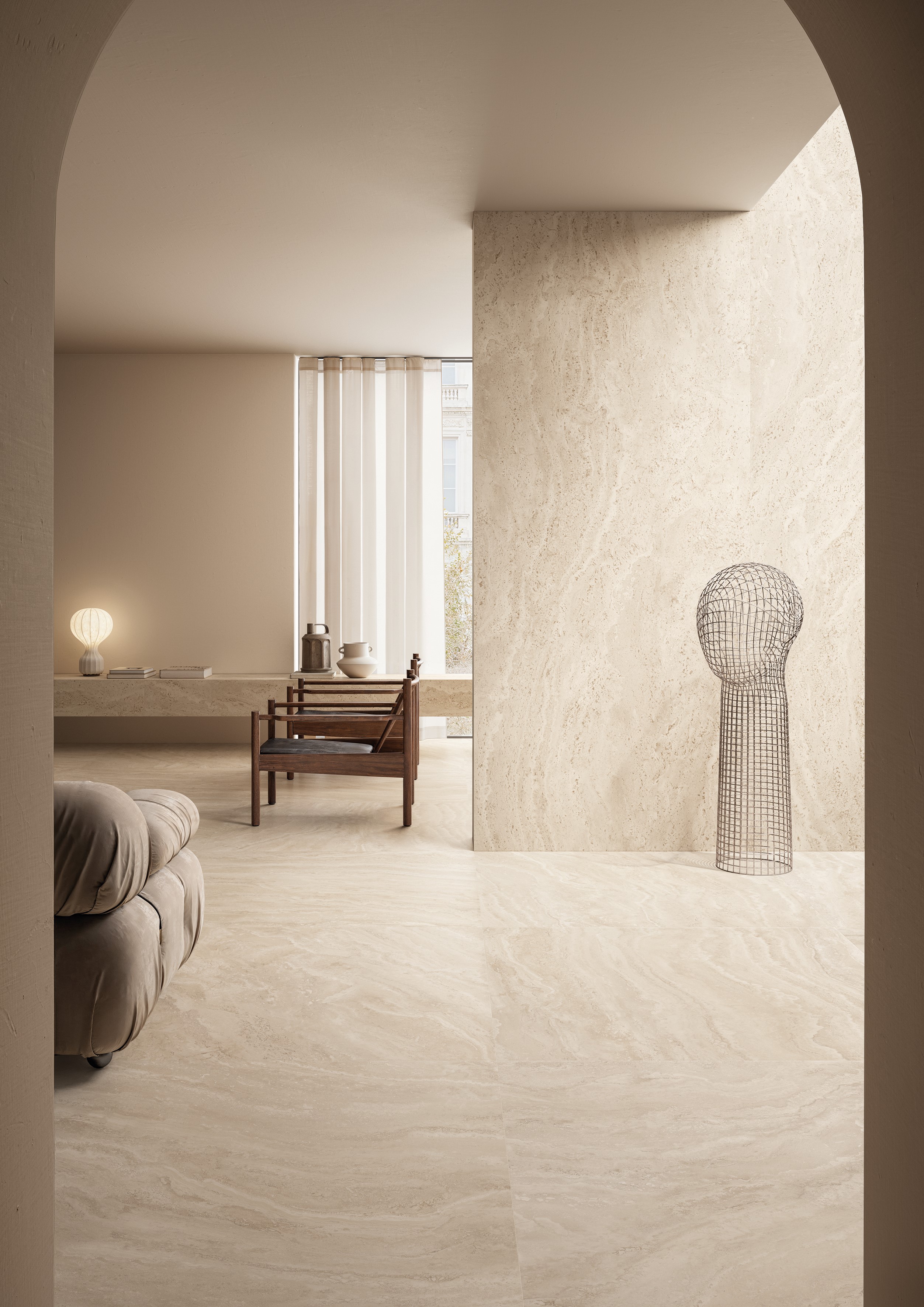 Emil Dual Travertine Beige Poro Aperto 30x60x0,9 cm Silktech R10B rektifiziert 