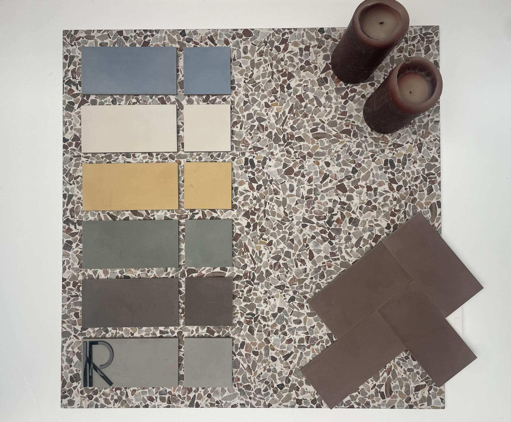 Revoir Paris Re-Bel Cuivre 100x100 cm Terrazzo-Optik R10   