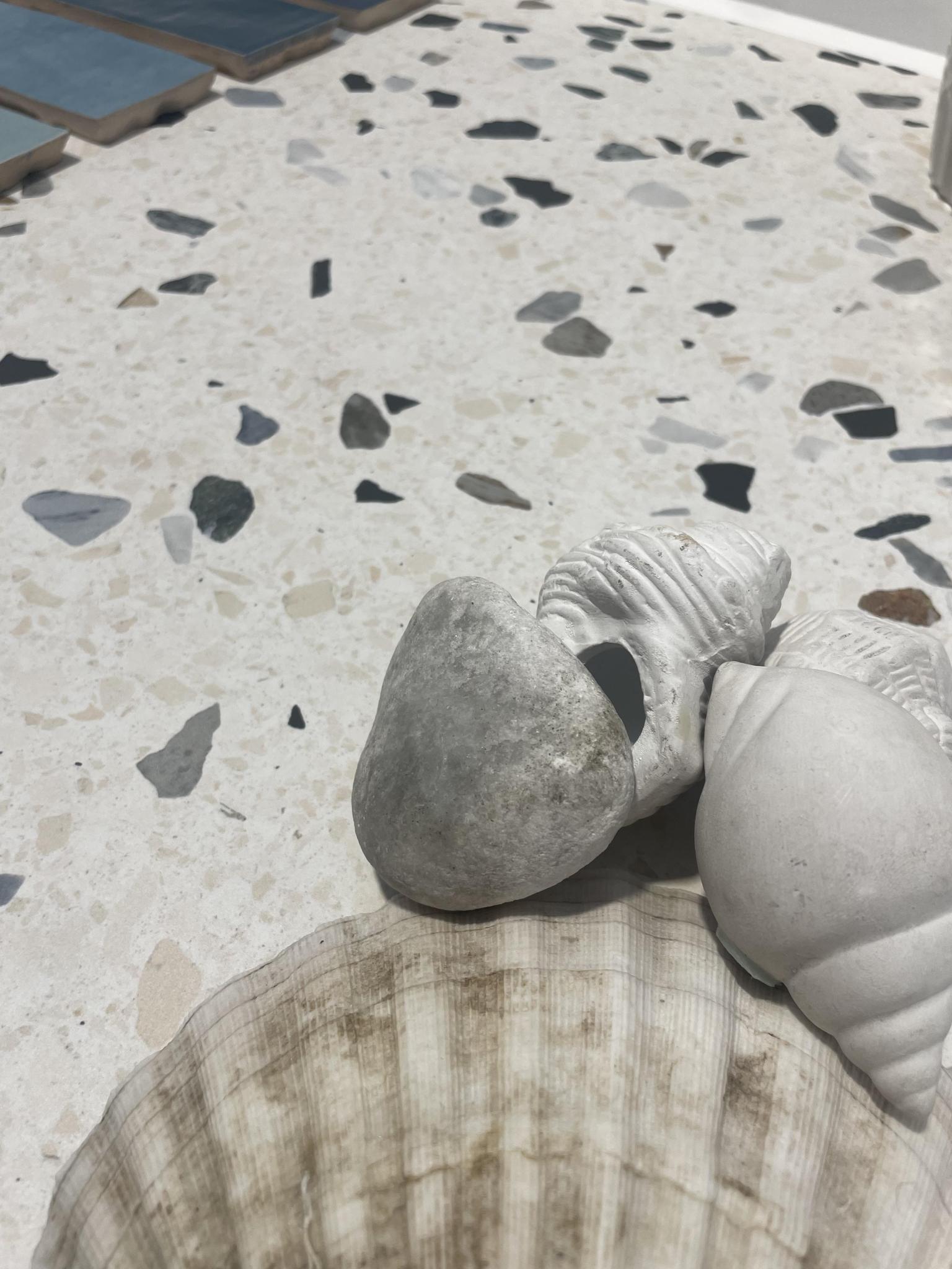 Revoir Paris Re-Bel Perle 100x100 cm Terrazzo-Optik R10     