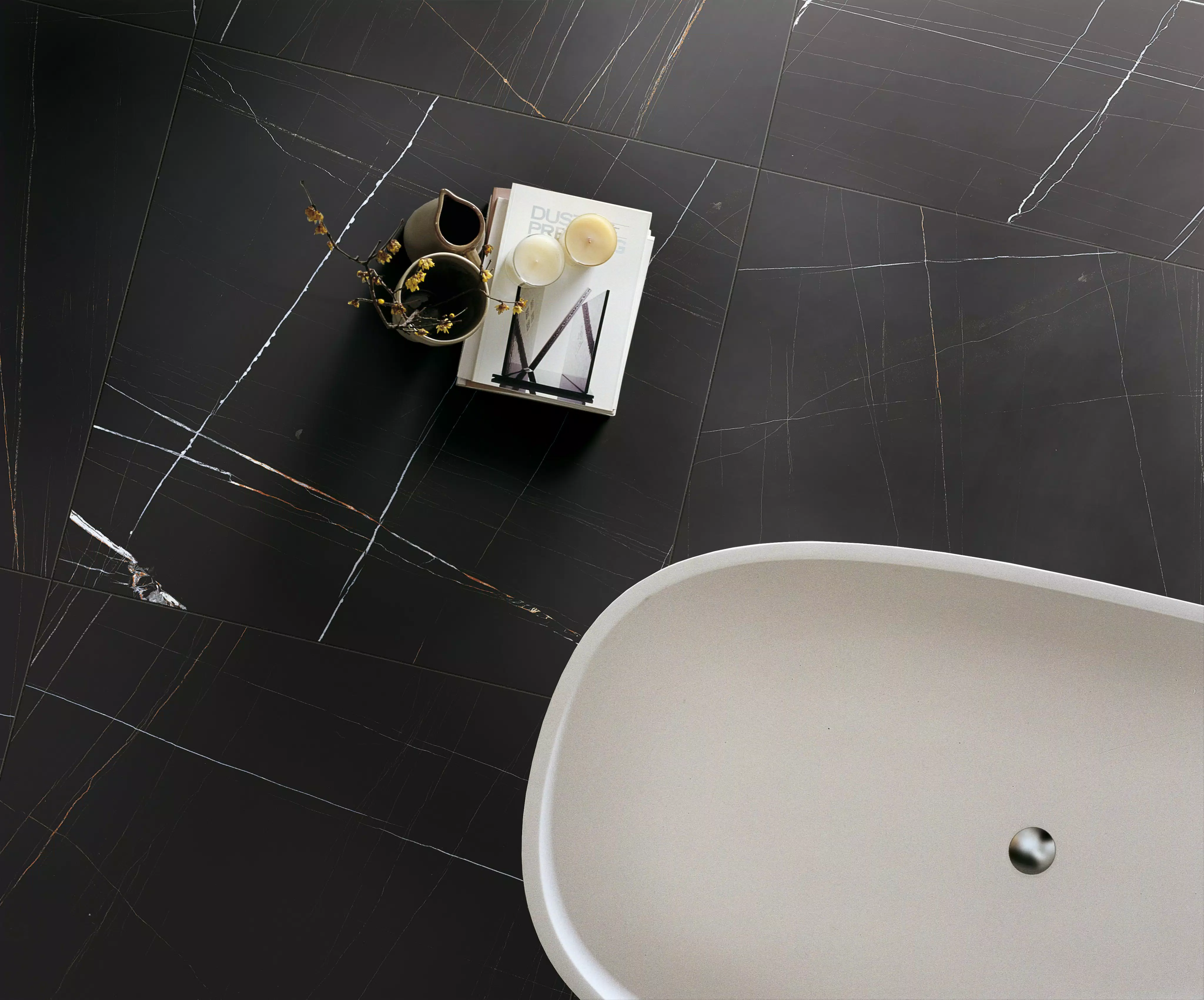 Florim Stones&More 2.0 Stone Sahara Noir Matte 60x60x0,9 cm Feinsteinzeug R9  