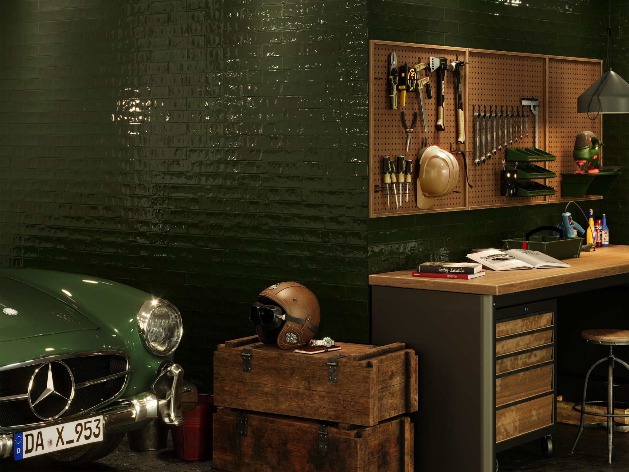 Revoir Paris Studio 6,2x25 cm Vert Bouteille