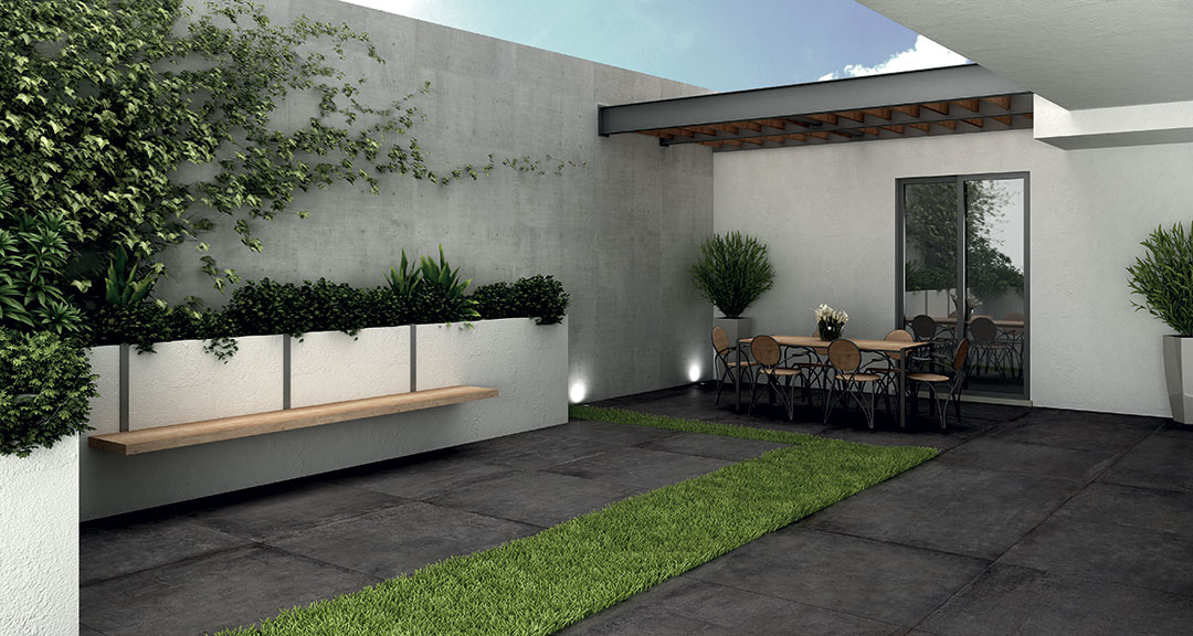 Castelvetro Materika Nero 100x100x2 cm Outfit 2.0 Grip R10C    