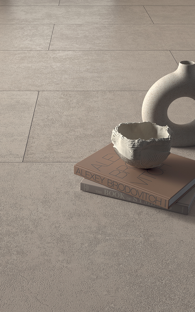 Castelvetro Terrae Greige 100x100 cm Feinsteinzeug Betonoptik R10B             