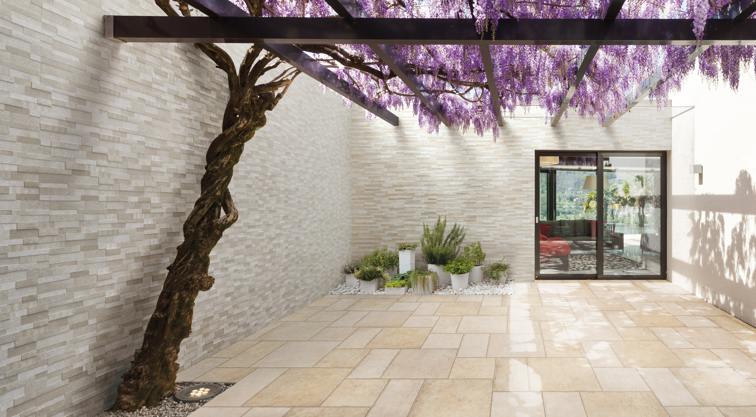 Rondine Volcano 3D beige 15x61 cm