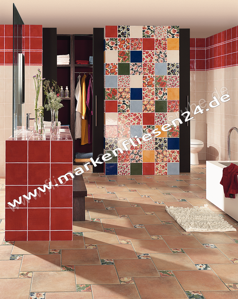 Wandfliese 20x20 cm Flower-Mix