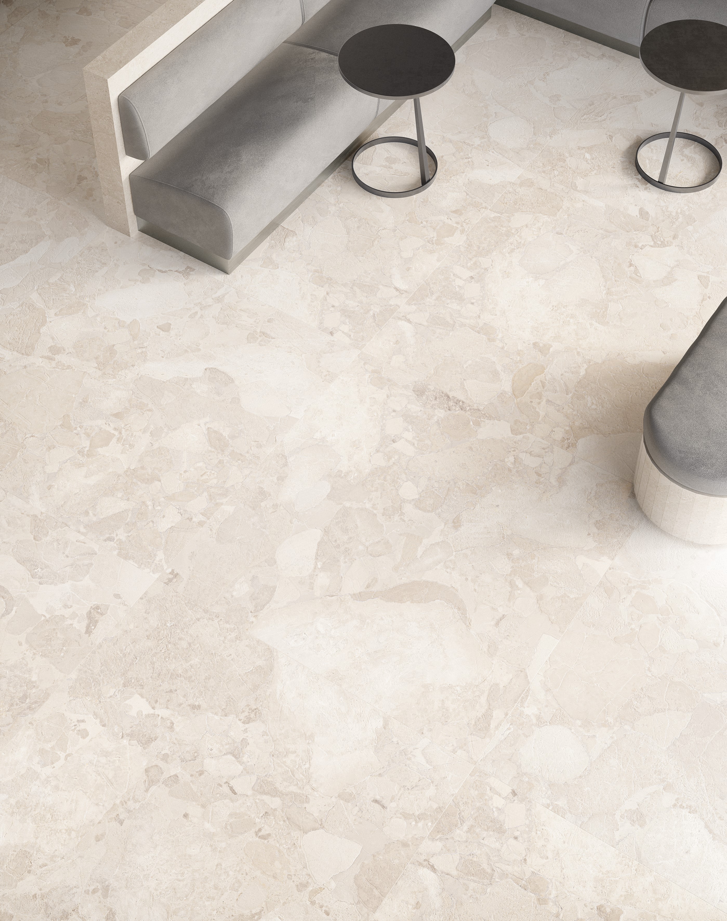 Ergon Matera Stone Sassi White 100x100x0,9 cm Silktech R10B rektifiziert