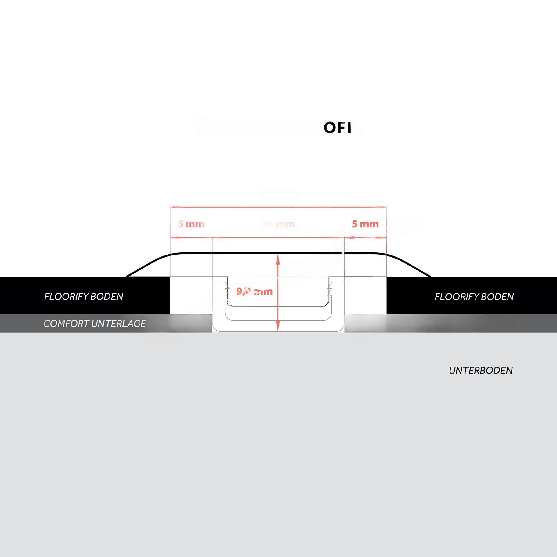 Floorify Rigid-Vinylplanken Übergangsprofil 2000x36x9,4 mm Farbe bitte im Artikel auswählen