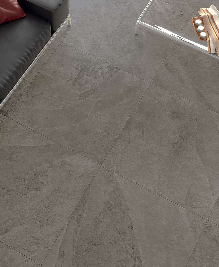 Castelvetro Slate Piombo 100x100 cm Feinsteinzeug Schieferoptik R10B             