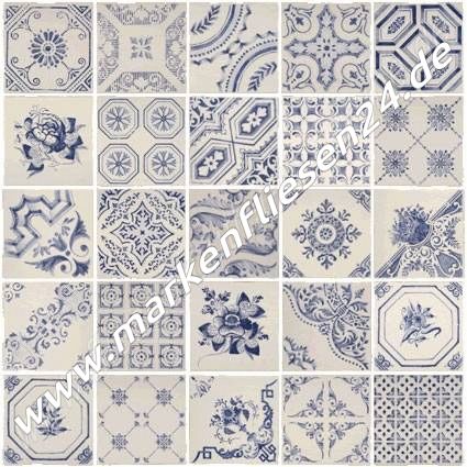 Wandfliese 20x20 cm Delfter-Mix
