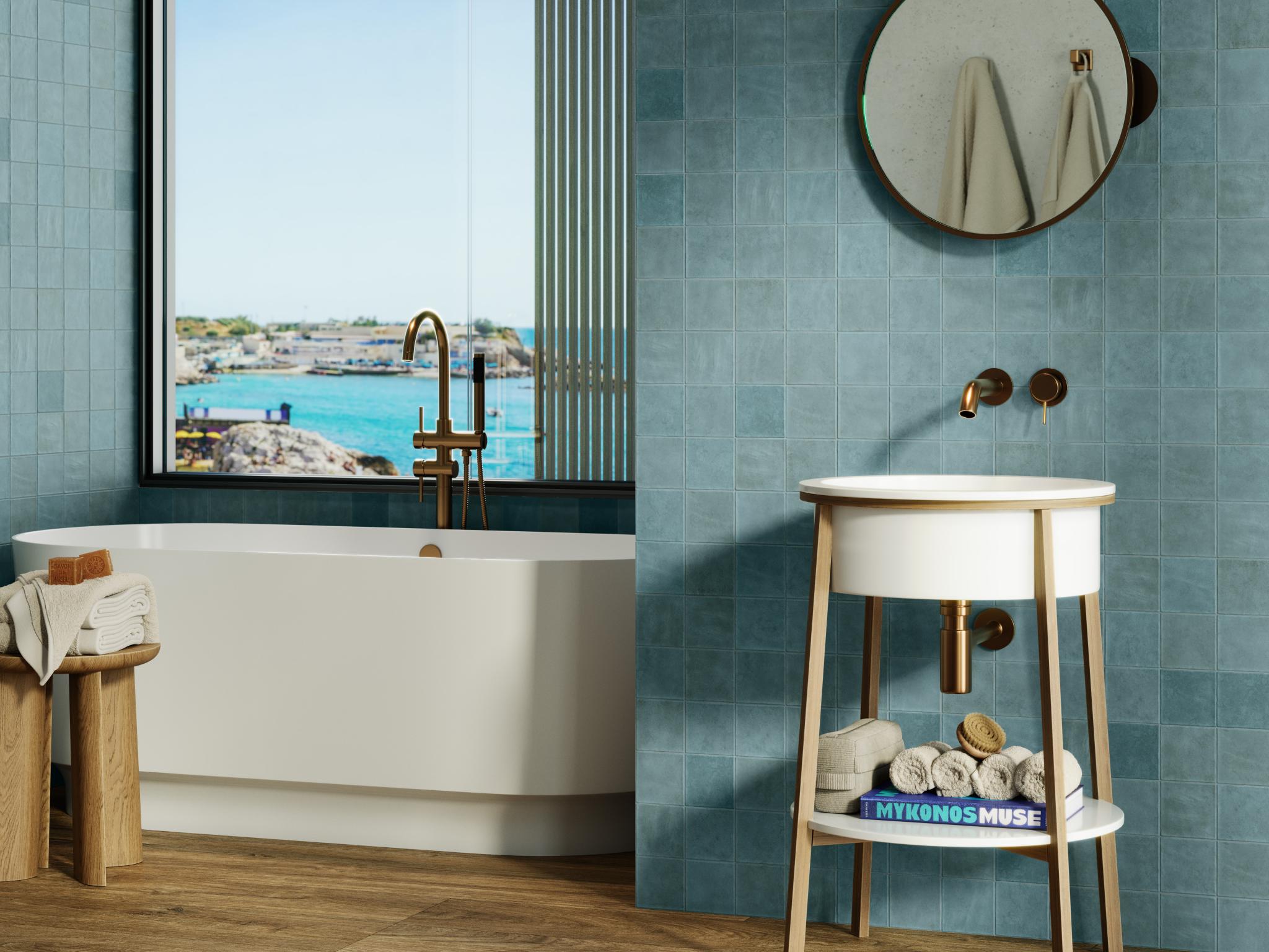 Revoir Paris Atelier Wall 10x10 cm Turquoise Mat