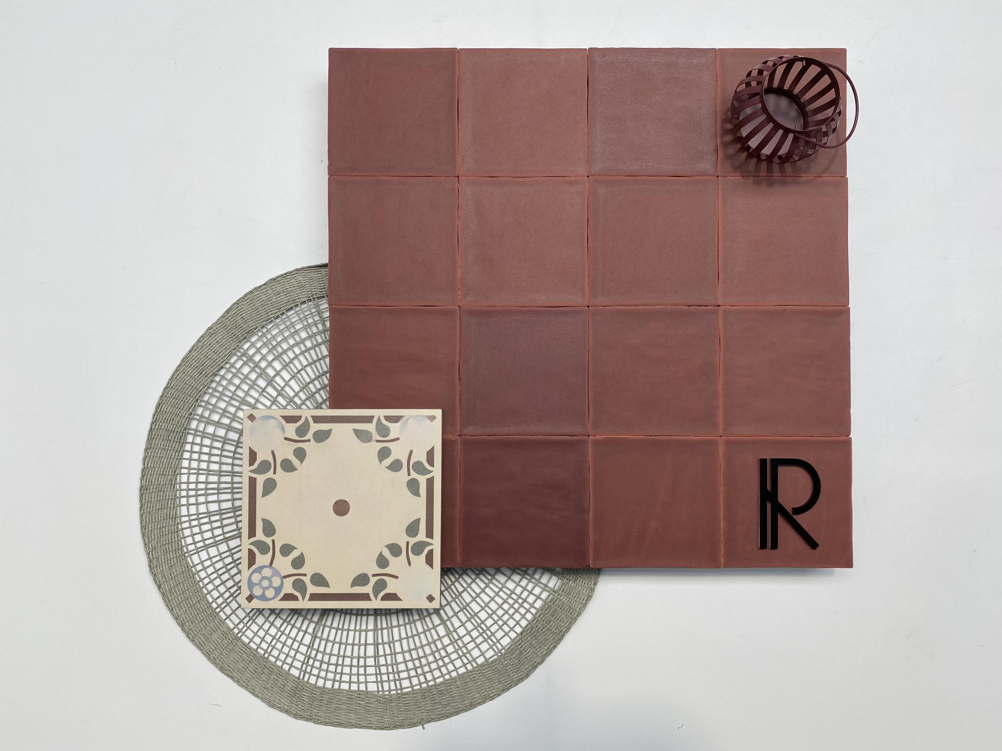 Revoir Paris Atelier Wall 10x10 cm Bordeaux Mat