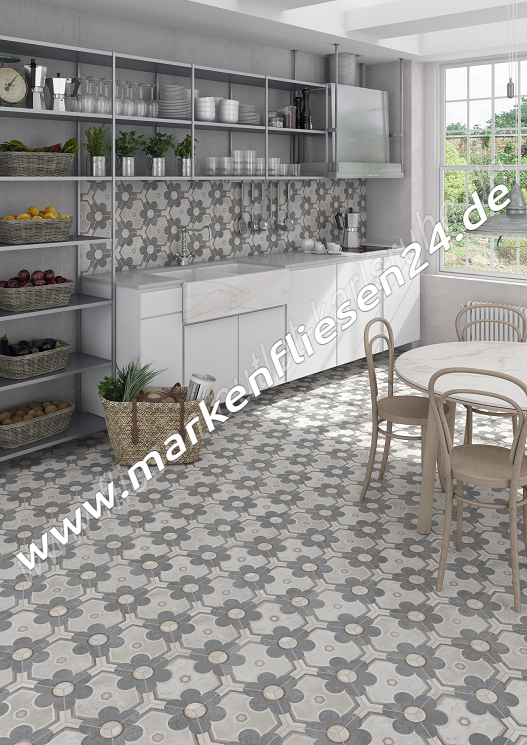 Vives Rift Yerevan 23x26,6 cm Hexagono Multicolor