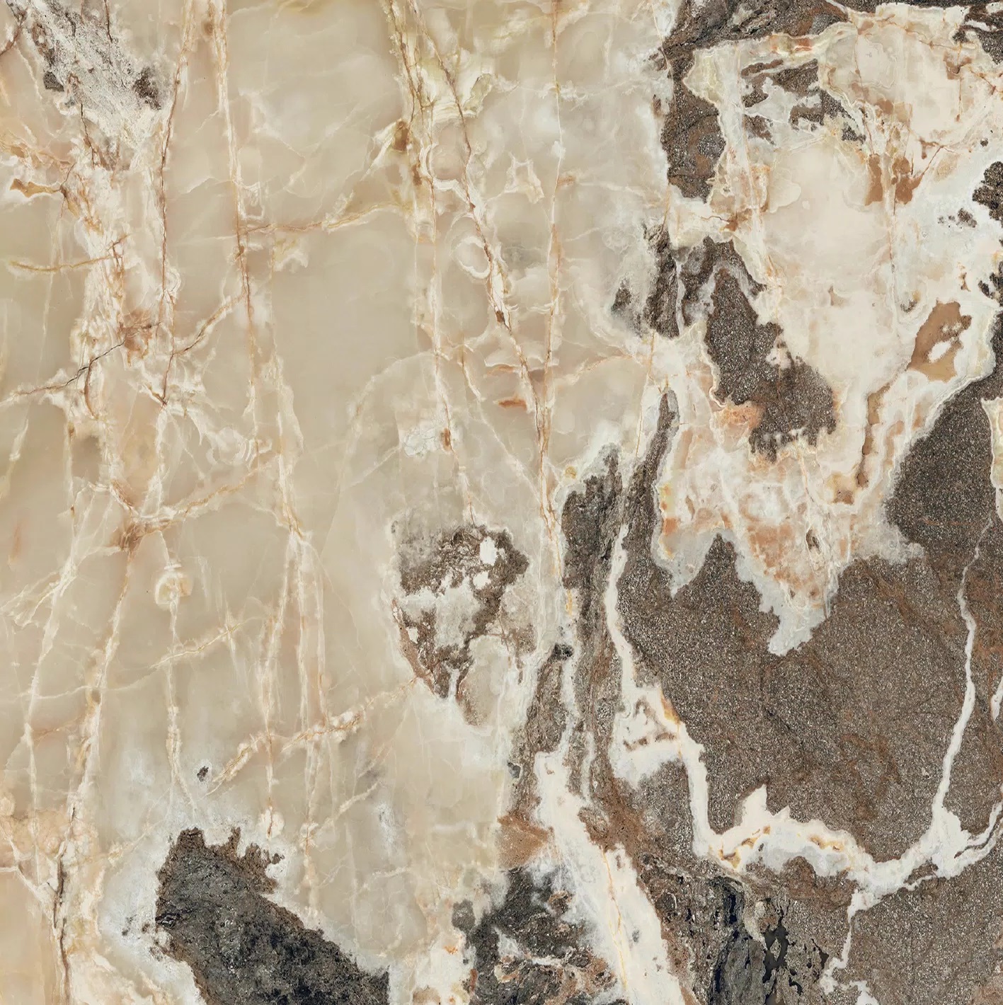 Florim Onyx&More Golden Blend 120x120x0,6 cm Magnum Feinsteinzeug Satin  