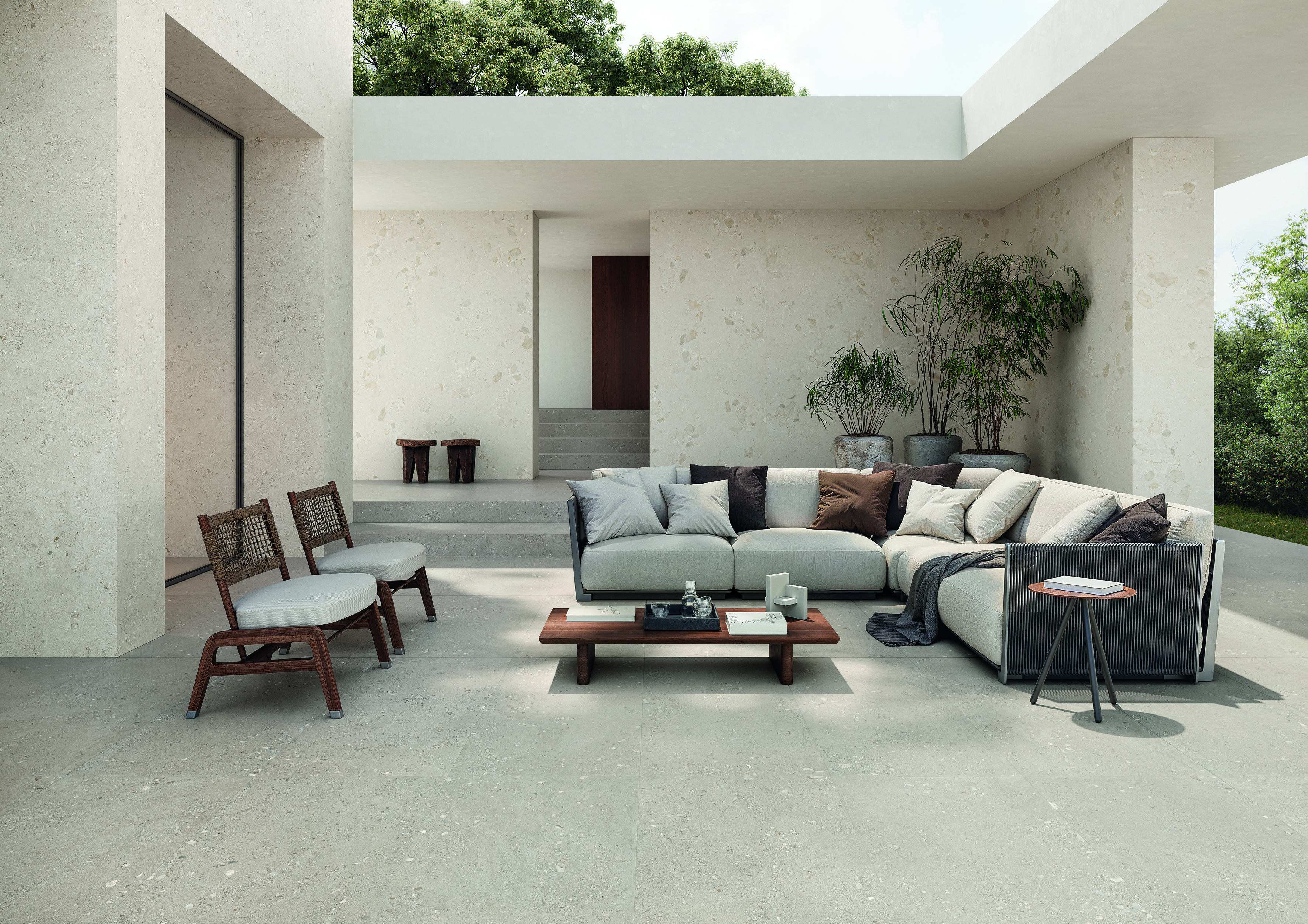 Ergon GemmaStone Greige Gemma Fine Terrassenplatte 60x120x0,9 cm Naturale R11B rekt. 