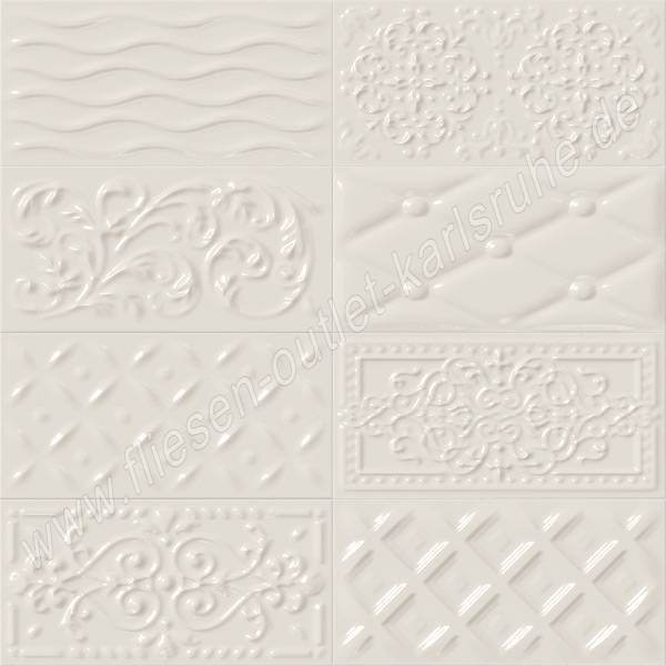 Raspail vainilla 10x20 cm Relief-Dekor vanille glänzend