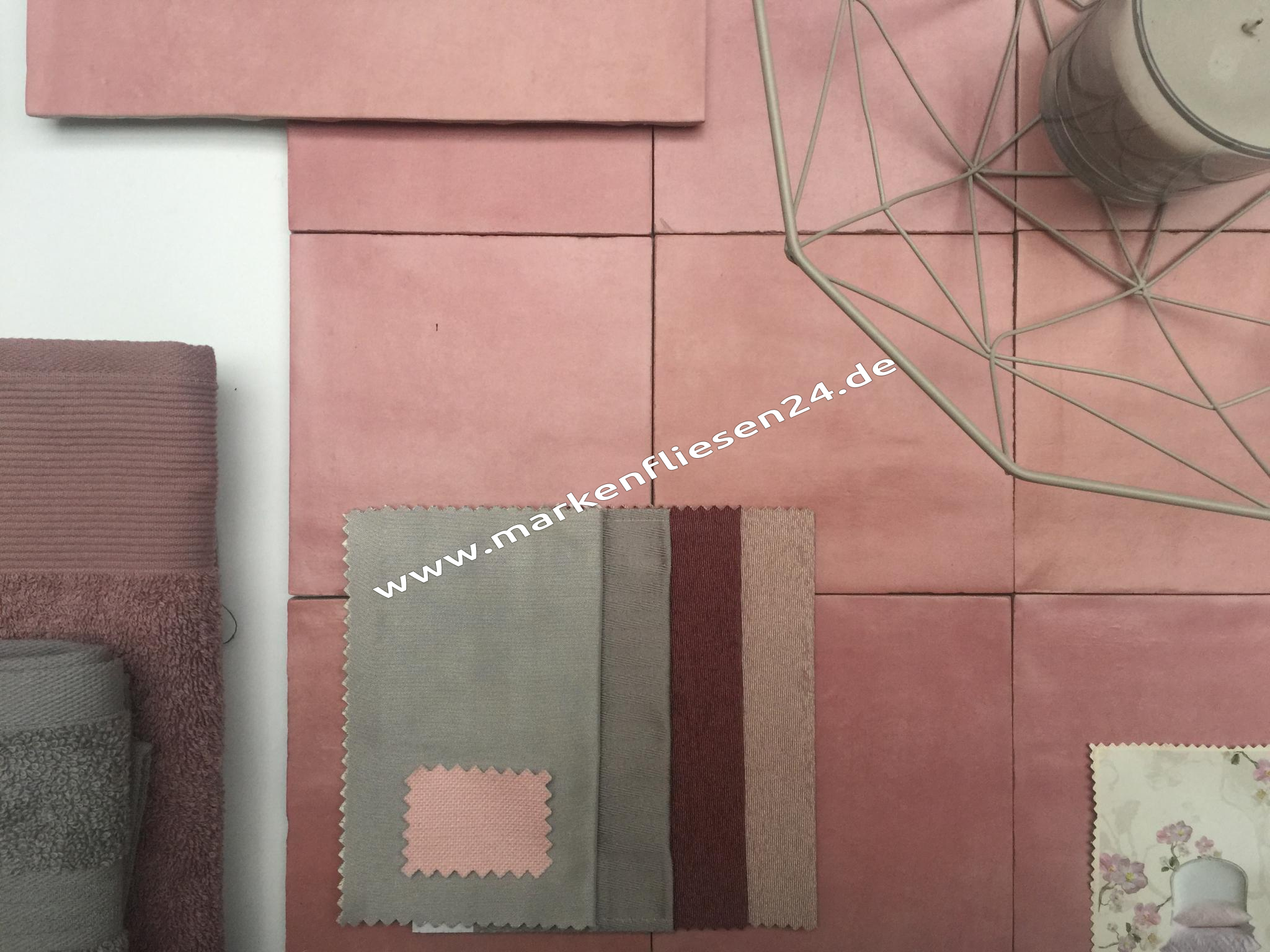 Revoir Paris Atelier Wall & Floor 14x14 cm vieux rose mat