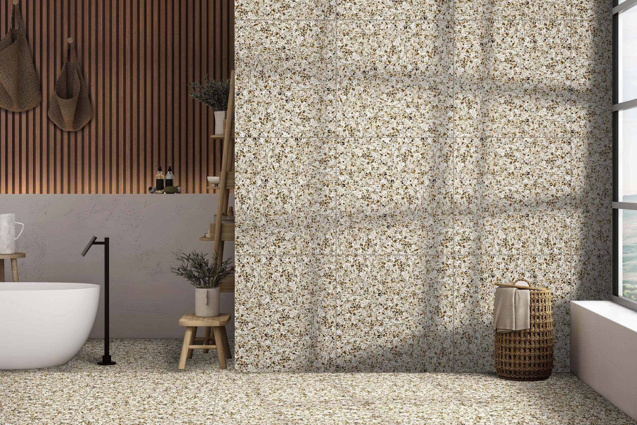 Revoir Paris Re-Bel Cuivre 100x100 cm Terrazzo-Optik R10   