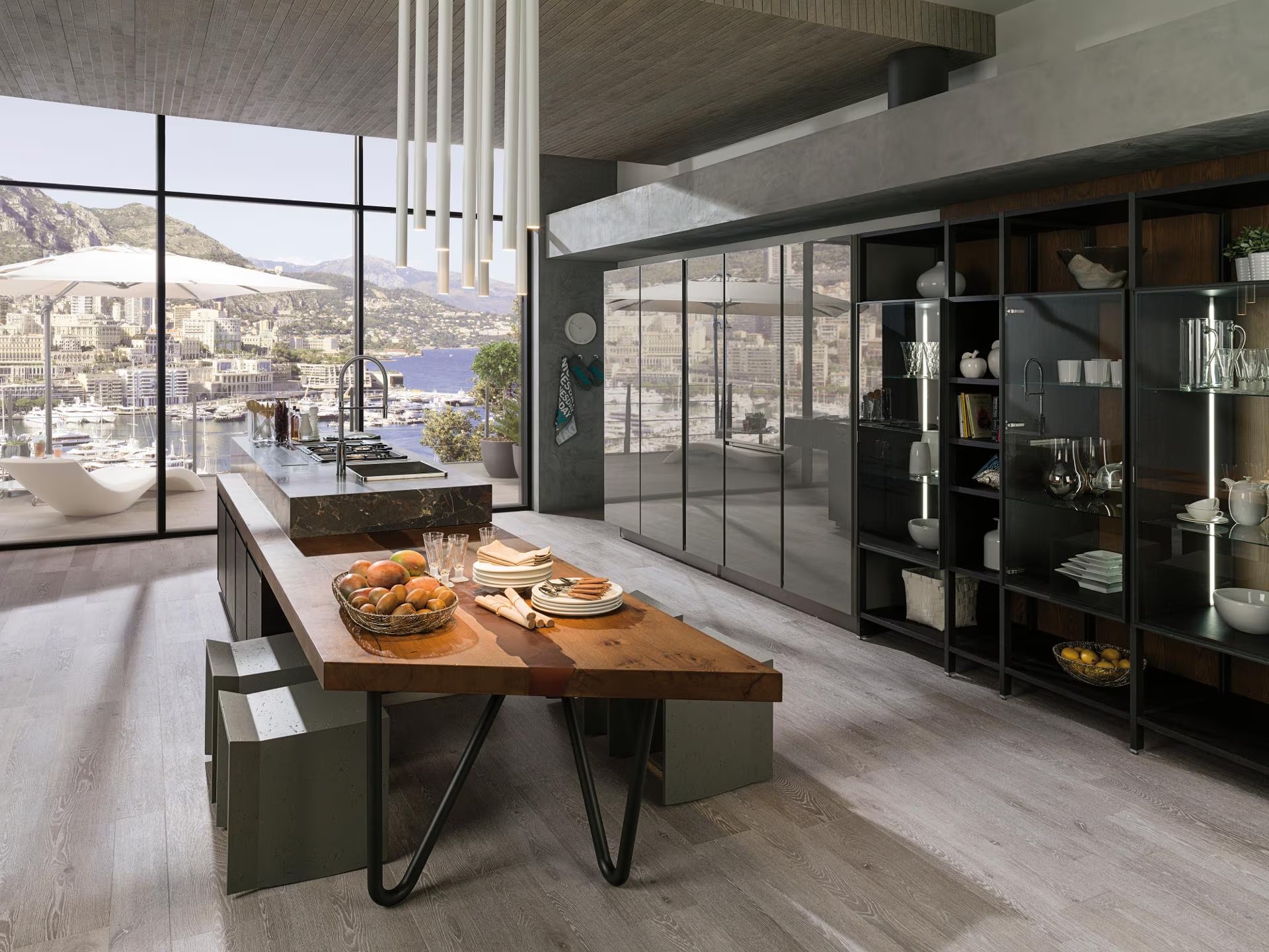 Porcelanosa Chester Acero 22x90 cm Feinsteinzeug Holzoptik    