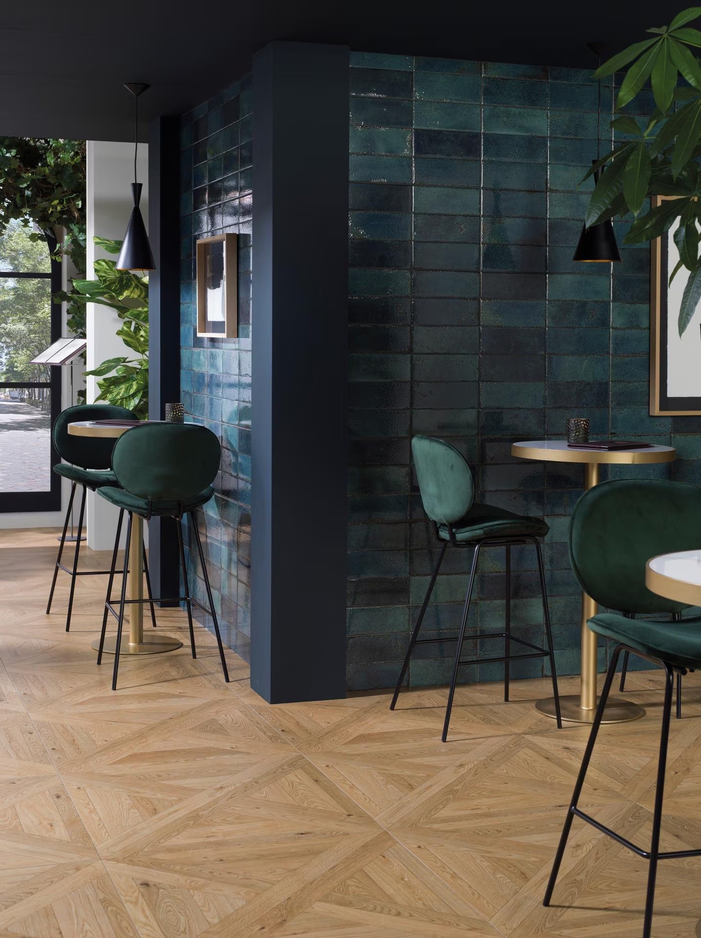 Porcelanosa Brick Vetri Blu 33,3x59,2 cm Wandfliese  