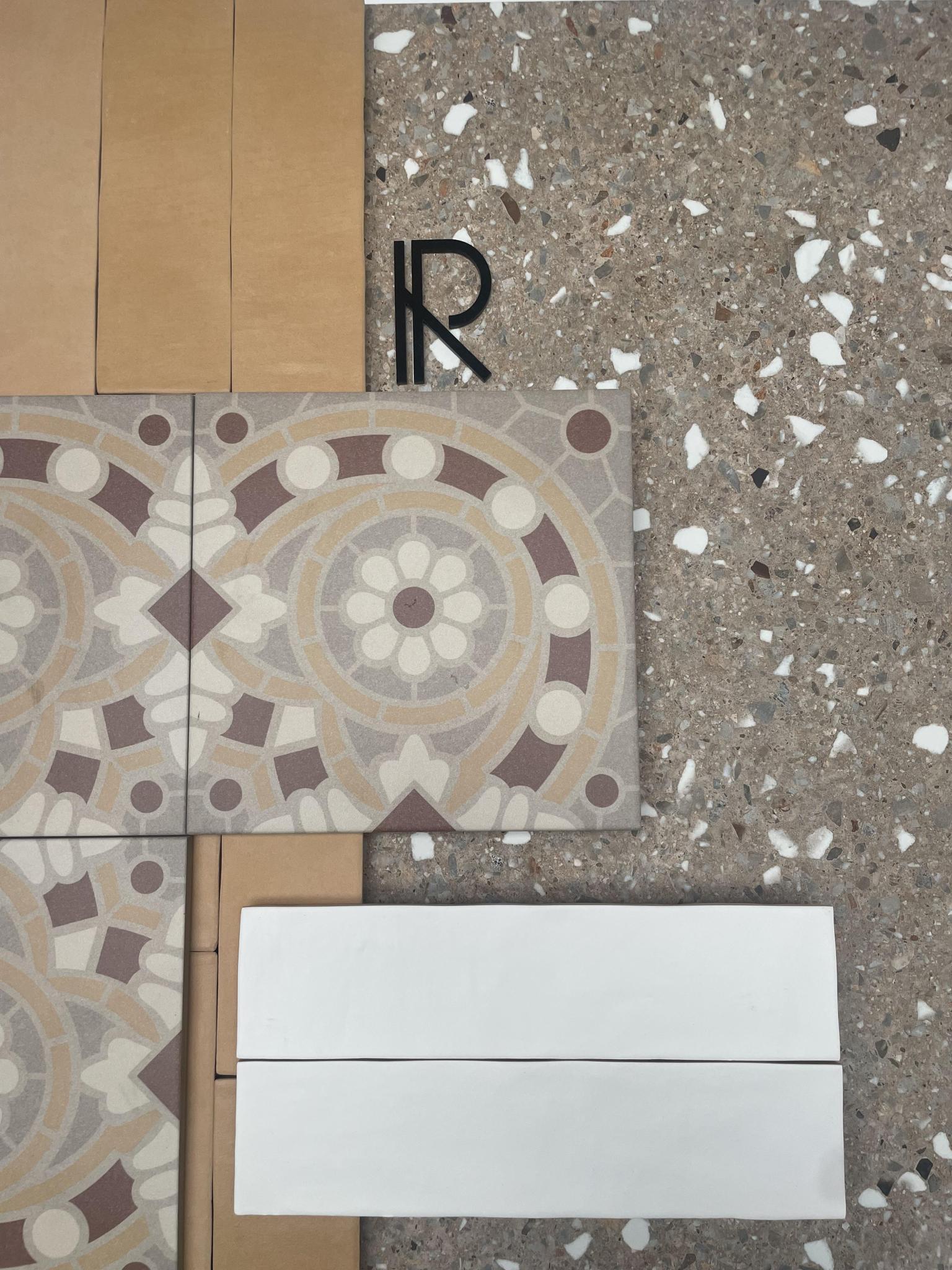 Revoir Paris Re-Bel Taupe 60x60 cm Terrazzo-Optik R10           