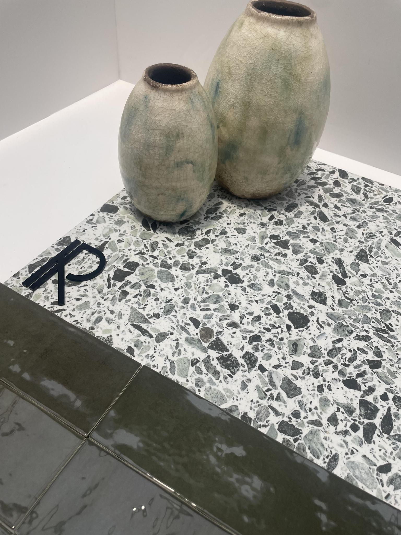 Revoir Paris Re-Bel Vert 60x60 cm Terrazzo-Optik R10            