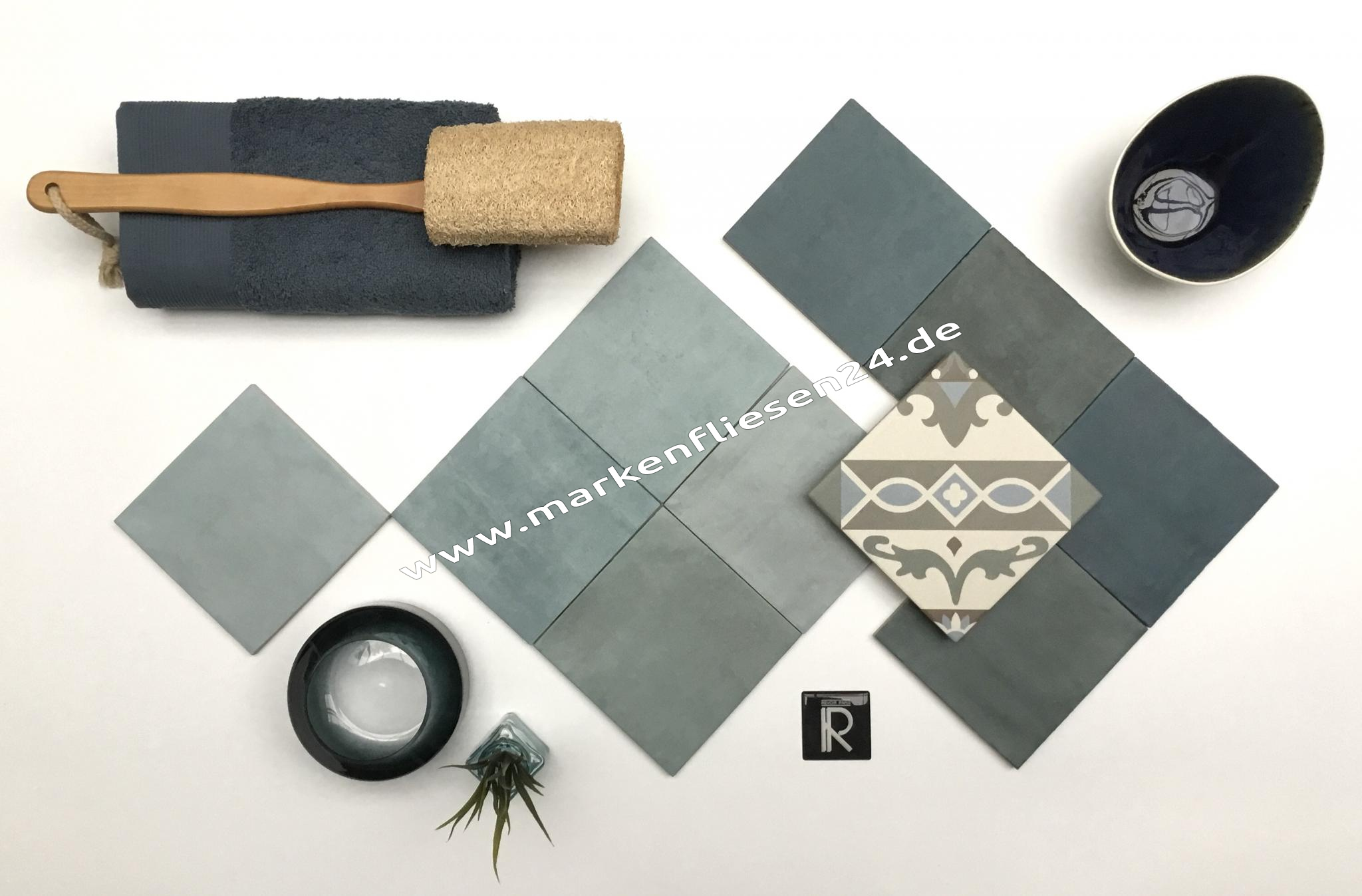 Revoir Paris Atelier Wall & Floor 14x14 cm turquoise mat