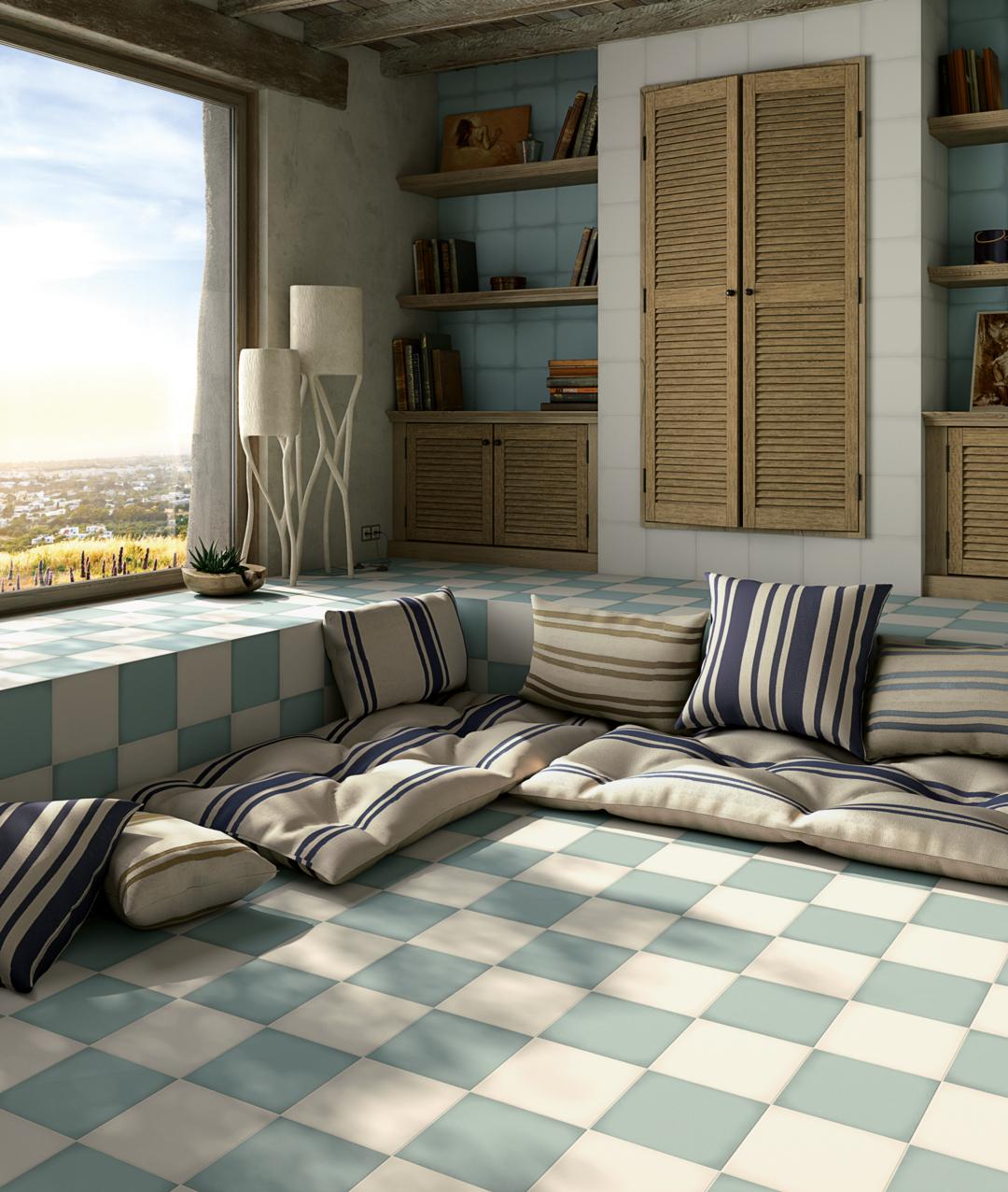 Vives 1900 - Steinzeugfliese 20x20 cm celeste