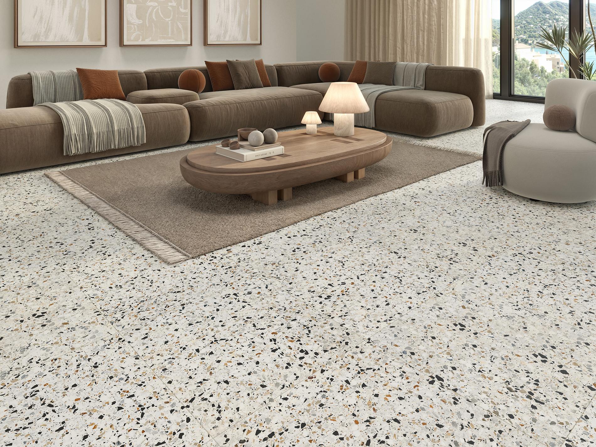 Revoir Paris Re-Bel Mix 100x100 cm Terrazzo-Optik R10    