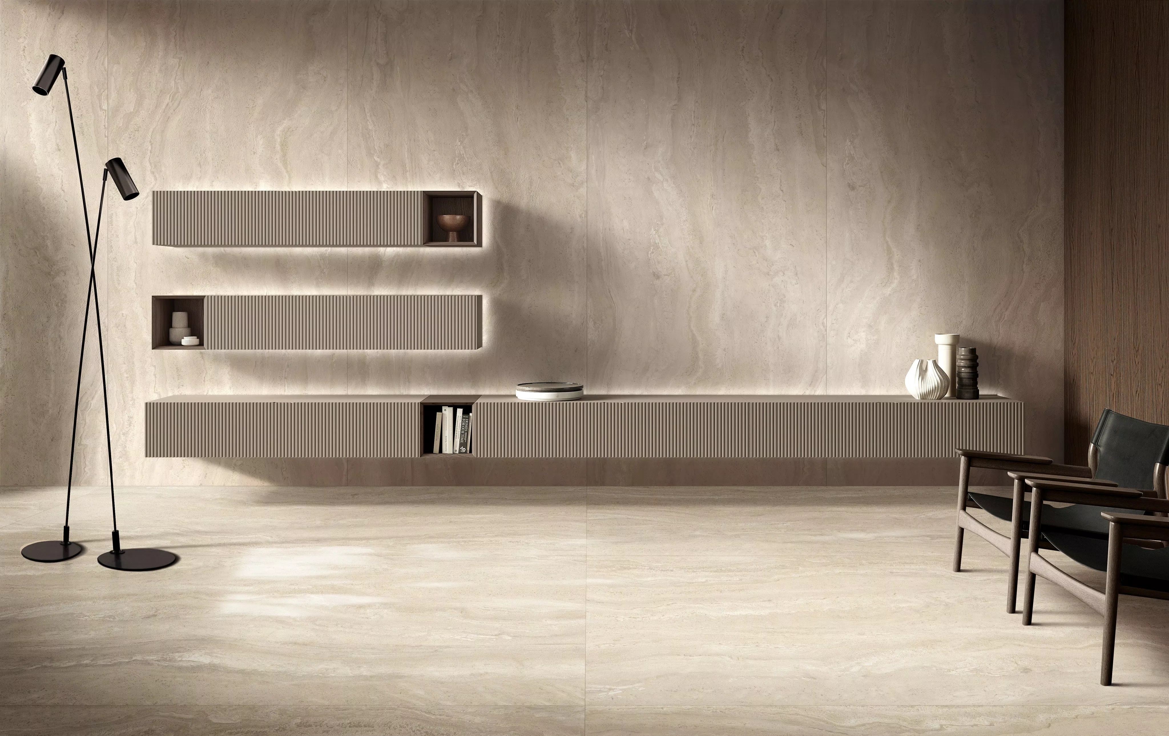 Florim Authentic Luxe Gold Travertine 60X120x0,6 cm Magnum Feinsteinzeug Matte  